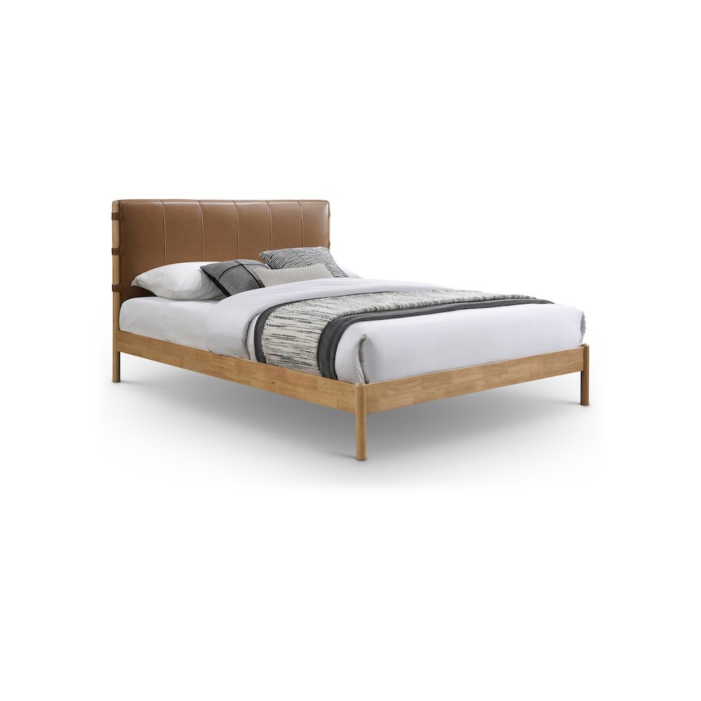 Asher Cognac Vegan Leather King Bed