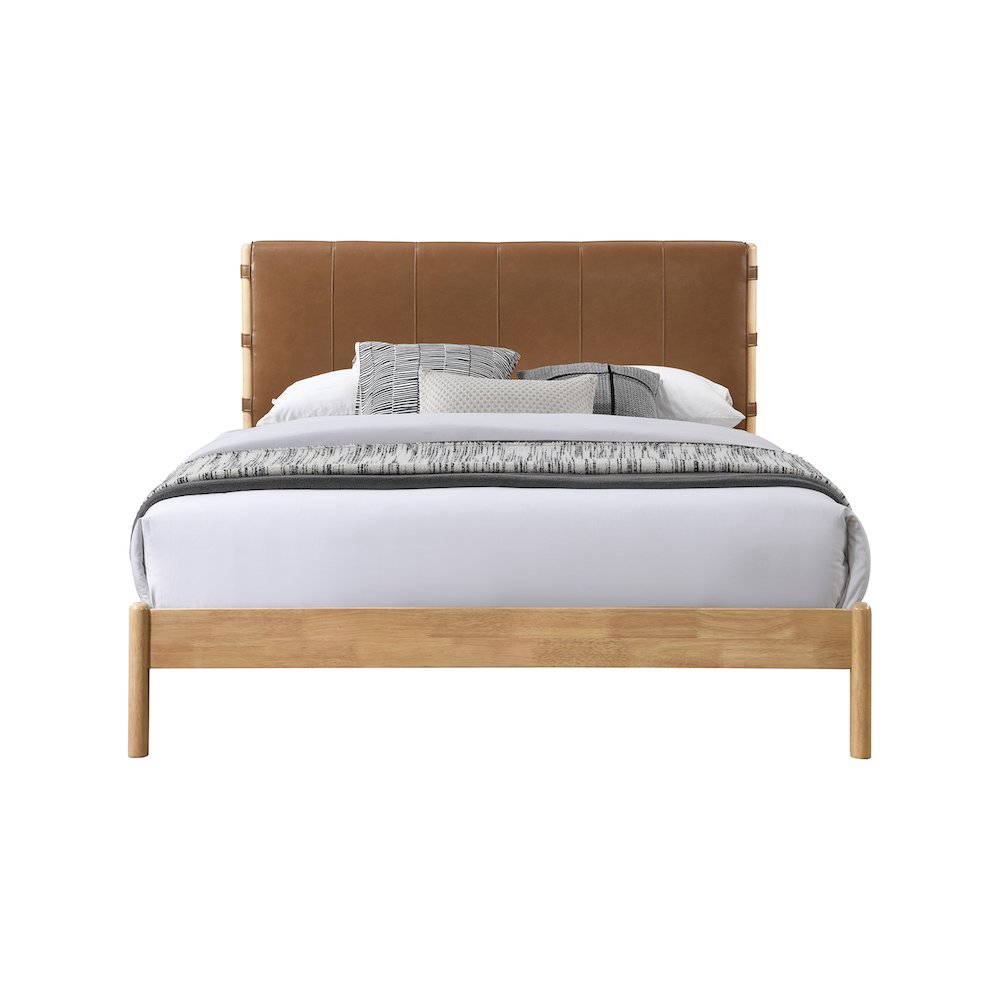 Asher Cognac Vegan Leather King Bed