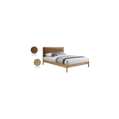 Asher Cognac Vegan Leather Queen Bed