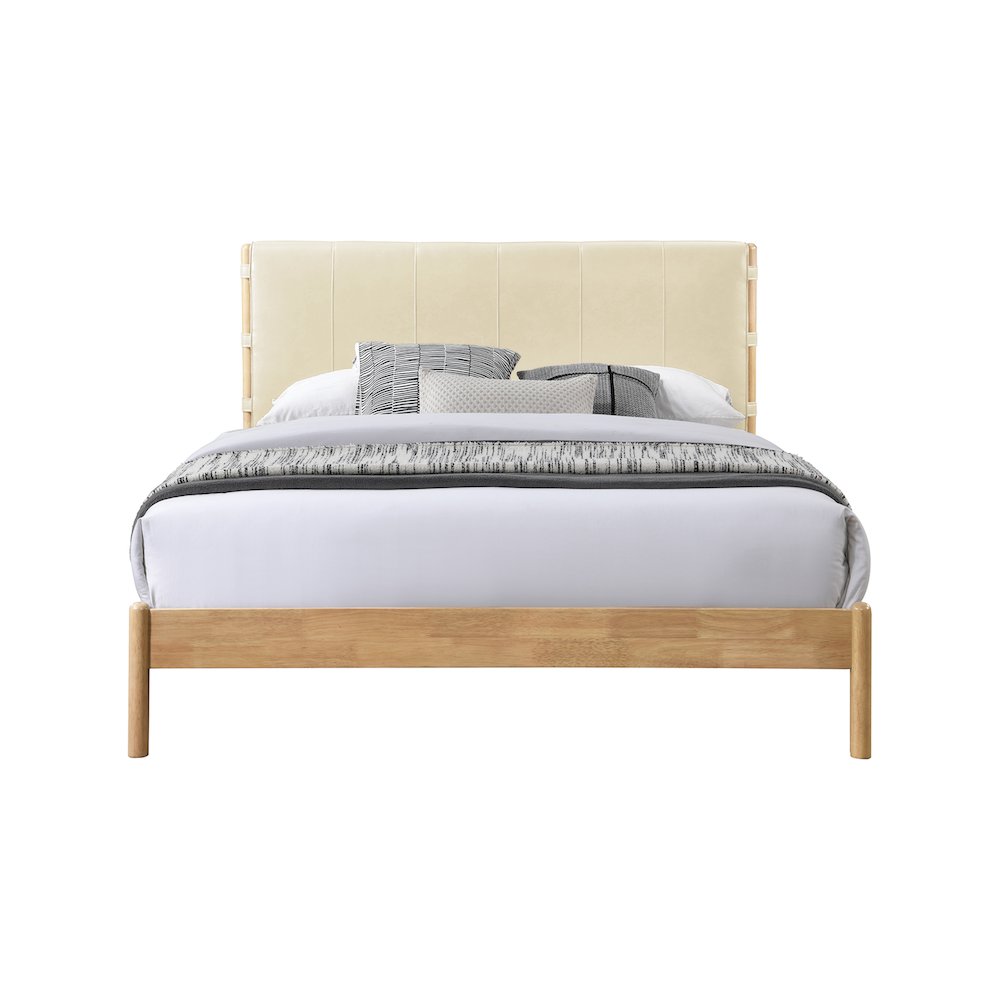 Asher Cream Vegan Leather Full Bed