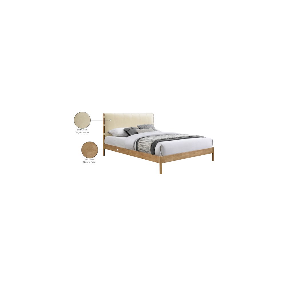 Asher Cream Vegan Leather King Bed