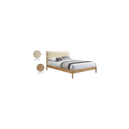 Asher Cream Vegan Leather King Bed