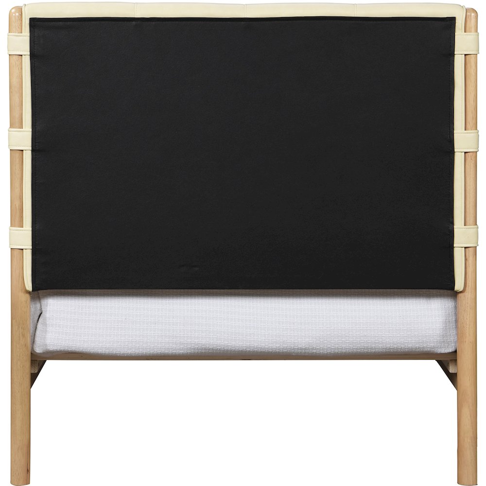 Asher Cream Vegan Leather Twin Bed