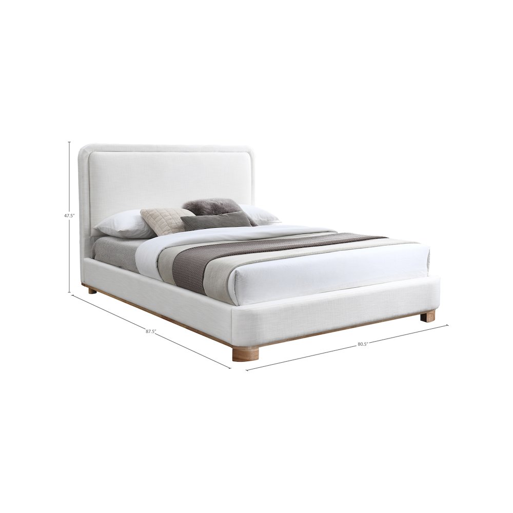 Nolita Cream Linen Textured Fabric King Bed