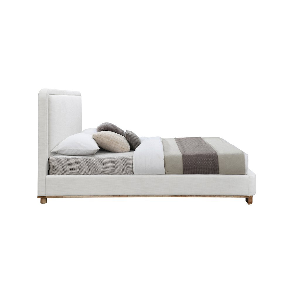 Nolita Cream Linen Textured Fabric King Bed
