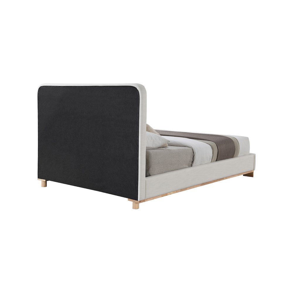 Nolita Cream Linen Textured Fabric King Bed