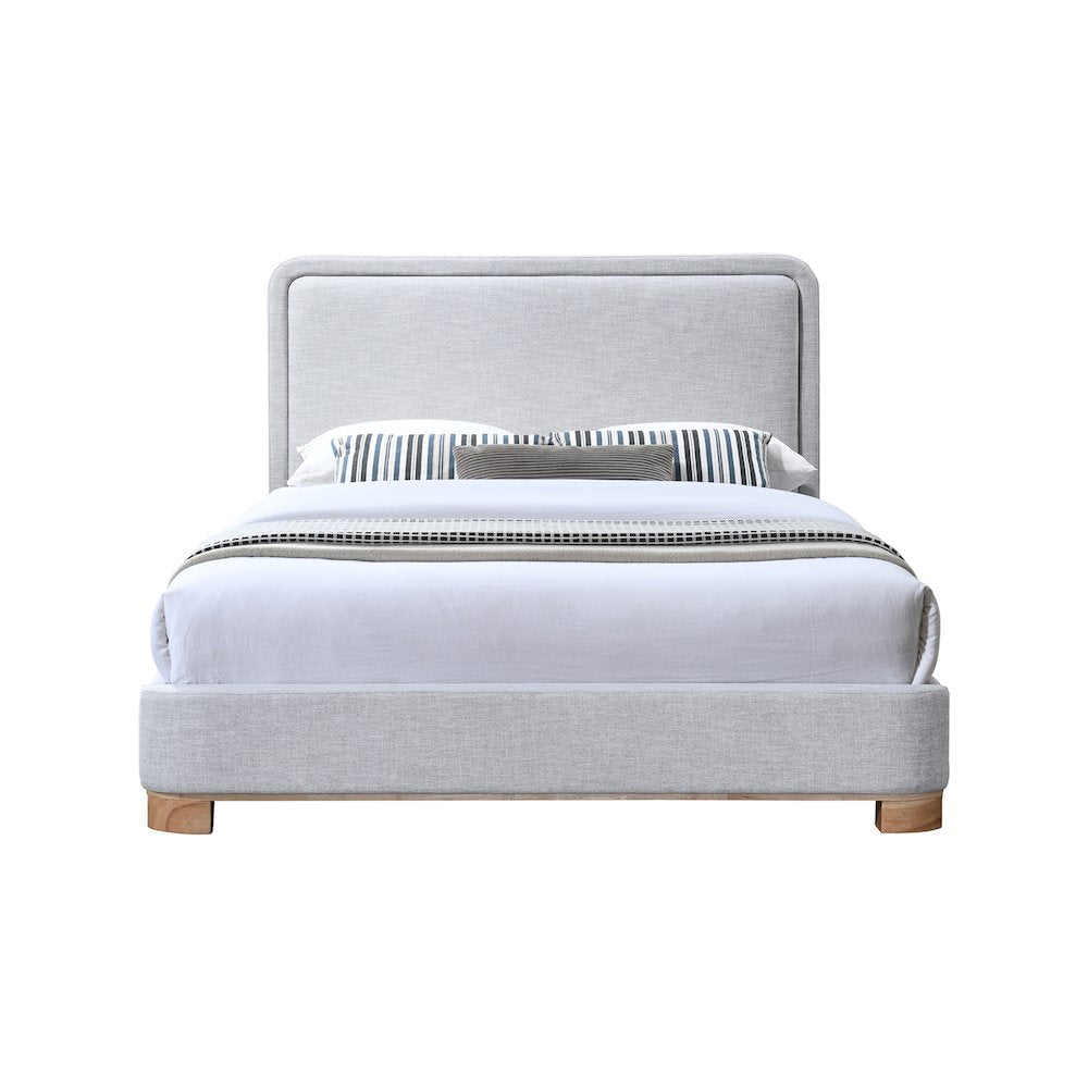 Nolita Grey Linen Textured Fabric Full Bed