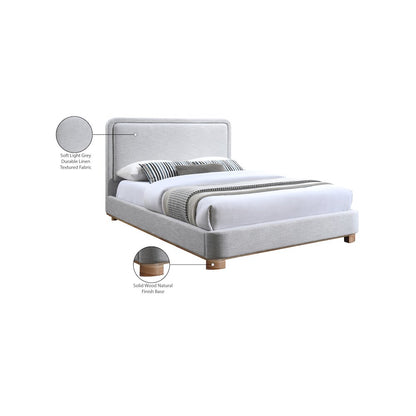 Nolita Grey Linen Textured Fabric King Bed