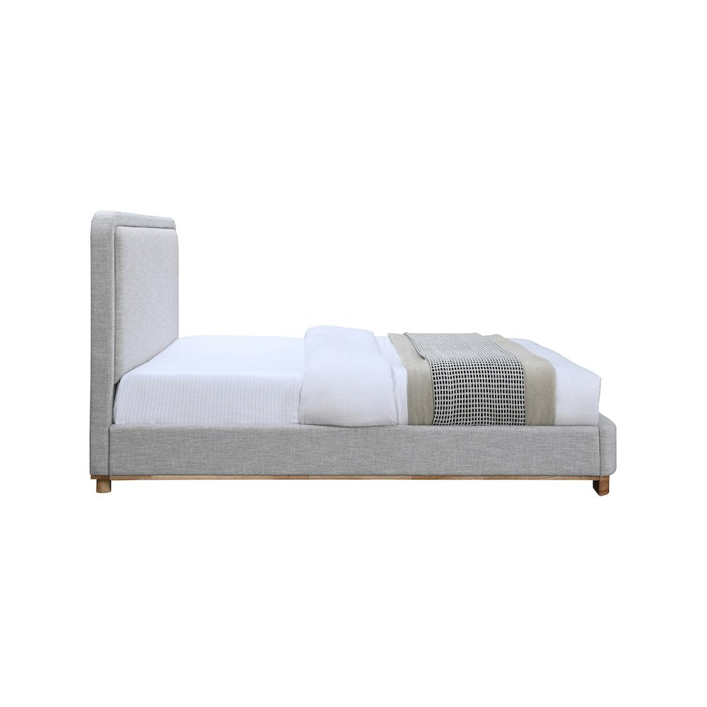 Nolita Grey Linen Textured Fabric King Bed