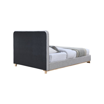 Nolita Grey Linen Textured Fabric King Bed