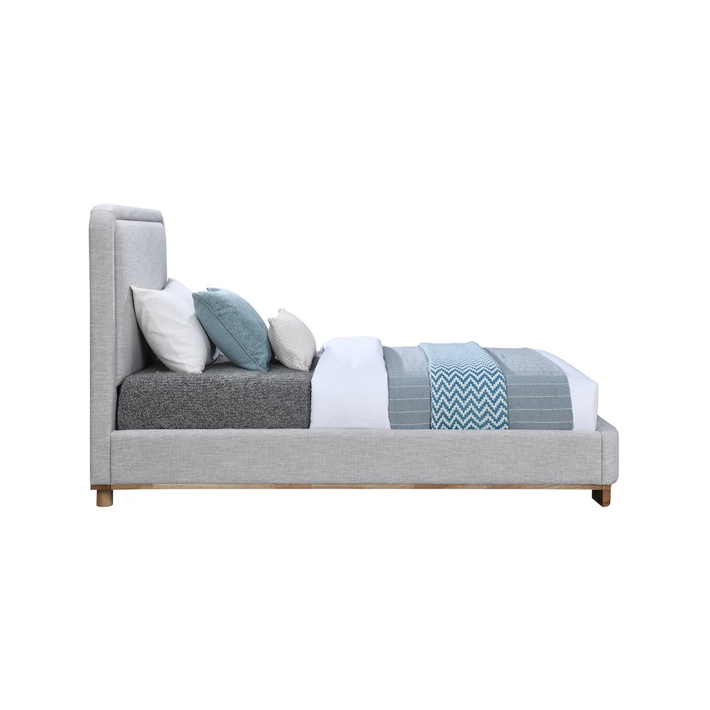 Nolita Grey Linen Textured Fabric Twin Bed