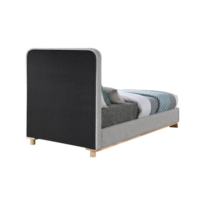Nolita Grey Linen Textured Fabric Twin Bed