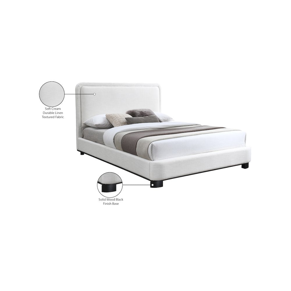 Nolita Cream Linen Textured Fabric Full Bed
