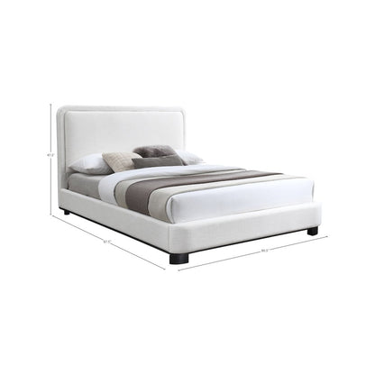 Nolita Cream Linen Textured Fabric King Bed