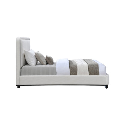 Nolita Cream Linen Textured Fabric Twin Bed
