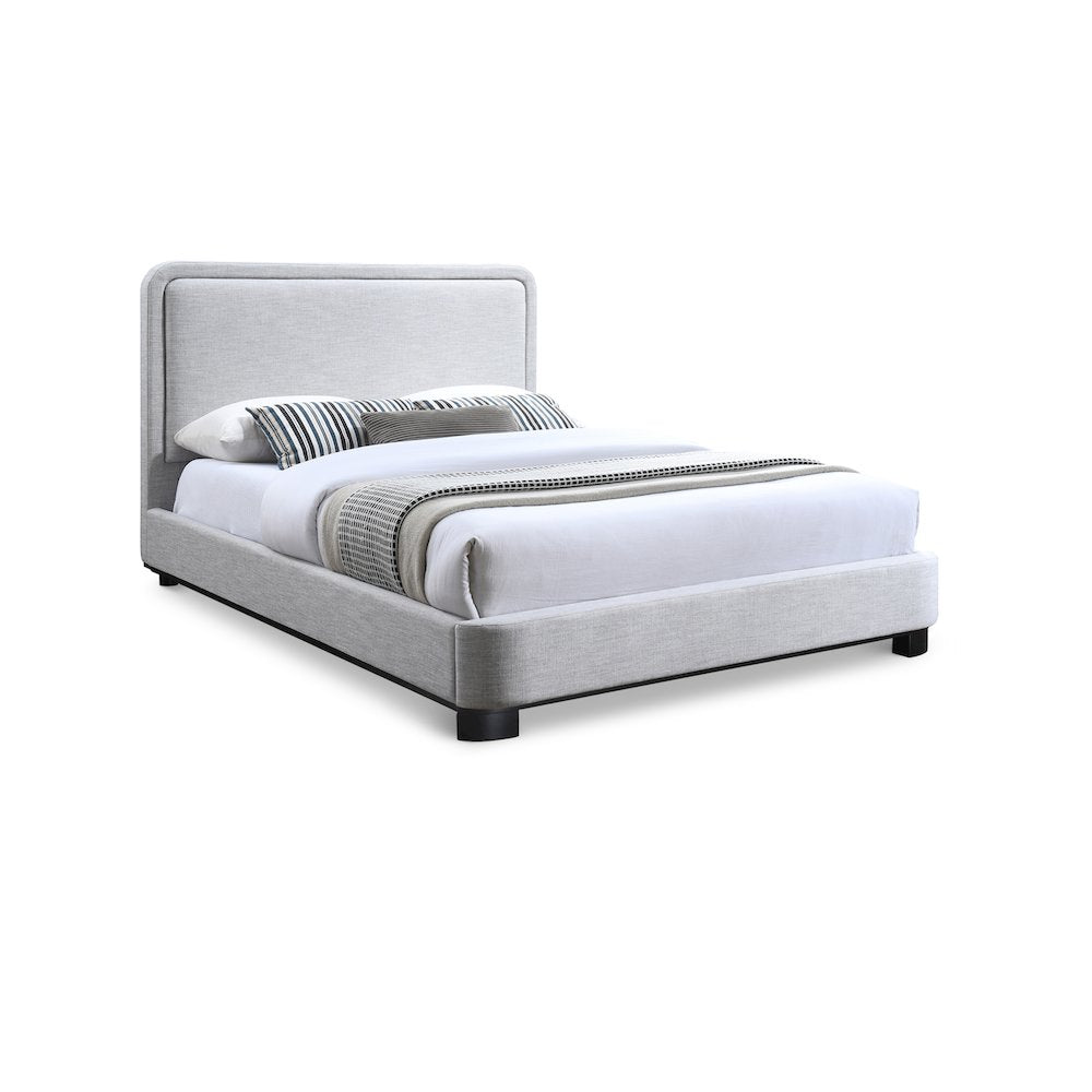 Nolita Grey Linen Textured Fabric King Bed