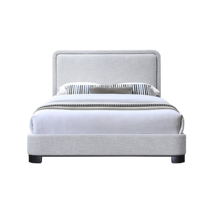 Nolita Grey Linen Textured Fabric King Bed
