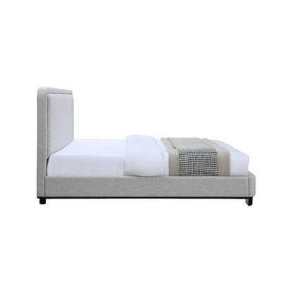 Nolita Grey Linen Textured Fabric King Bed