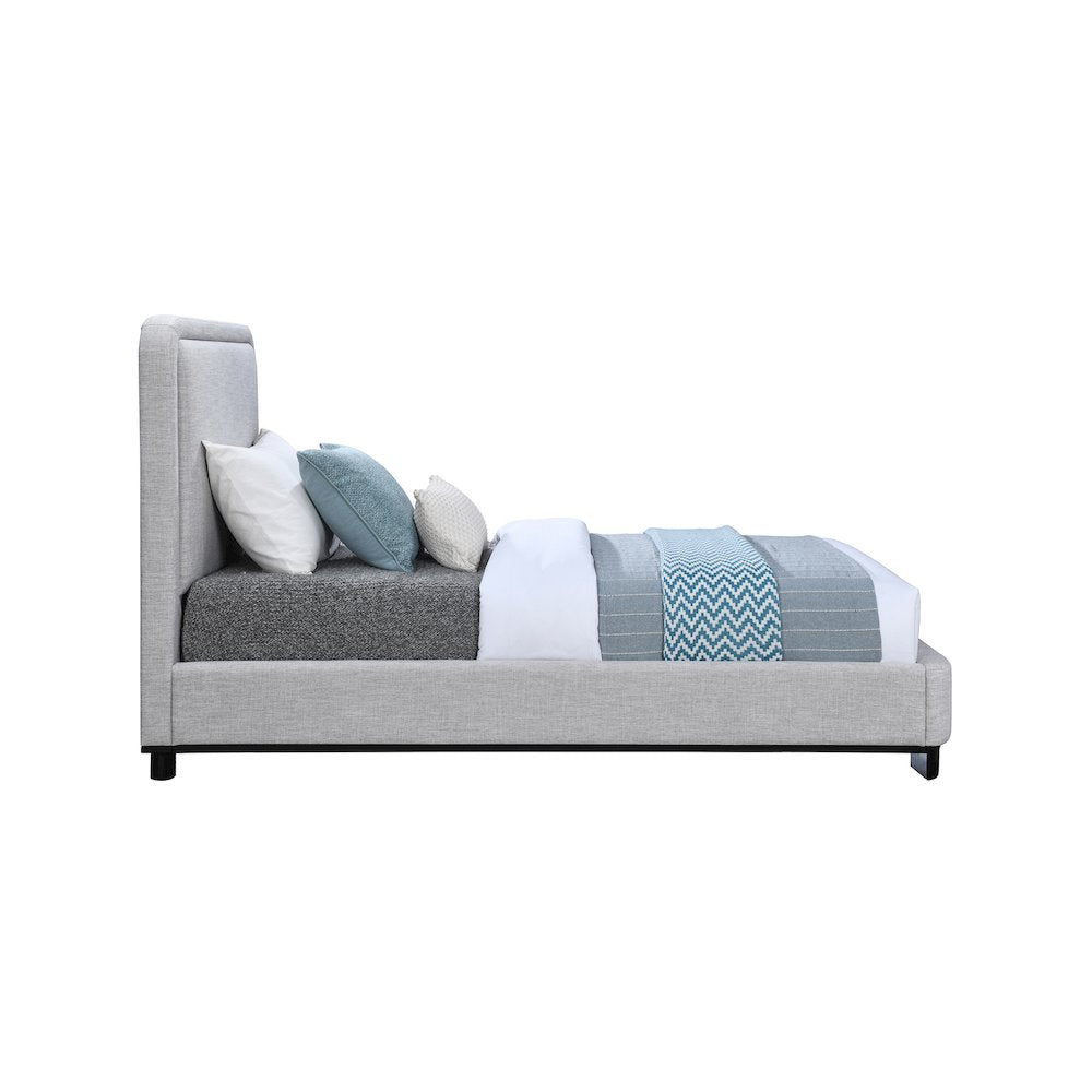 Nolita Grey Linen Textured Fabric Twin Bed