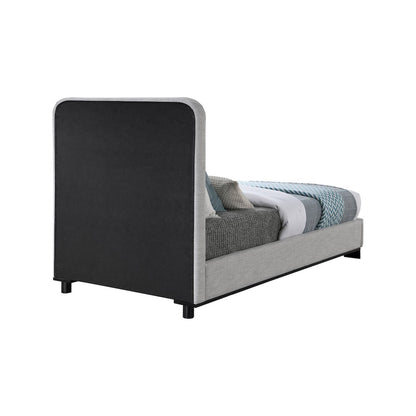 Nolita Grey Linen Textured Fabric Twin Bed