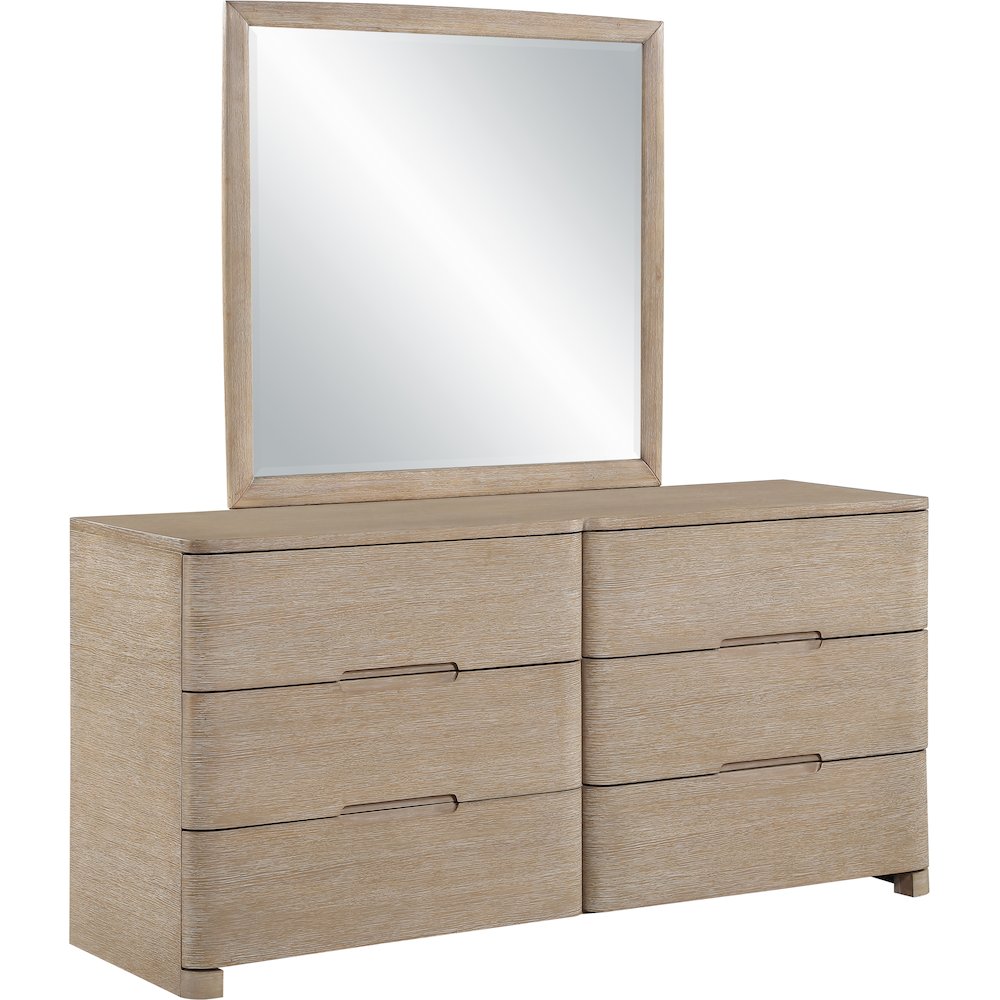 Caswell Natural Oak Veneer And Solid Wood Mirror