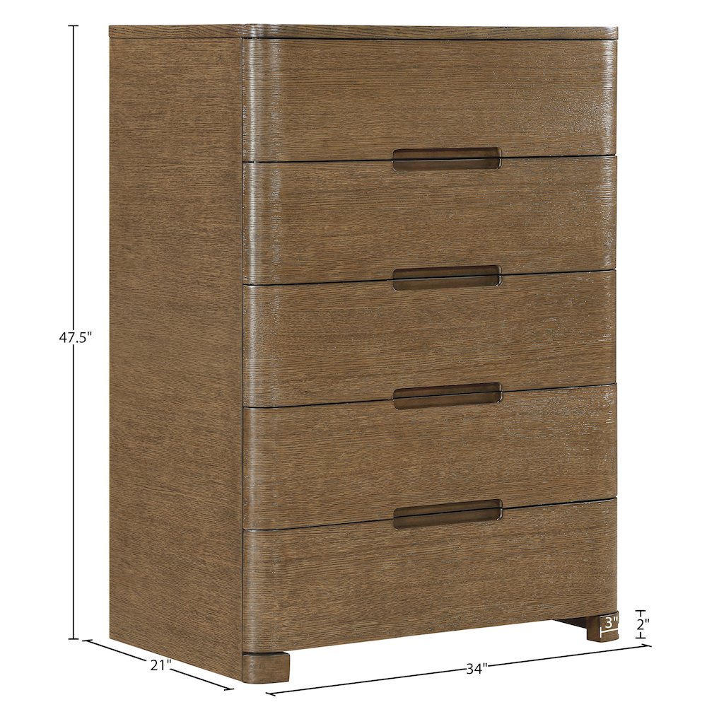 Caswell Brown Oak Veneer And Solid Wood Chest