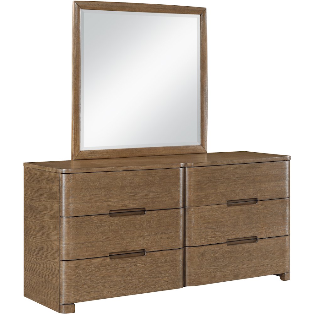 Caswell Brown Oak Veneer And Solid Wood Mirror
