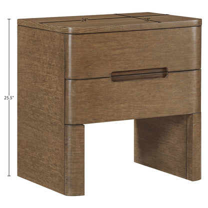 Caswell Brown Oak Veneer And Solid Wood Nightstand