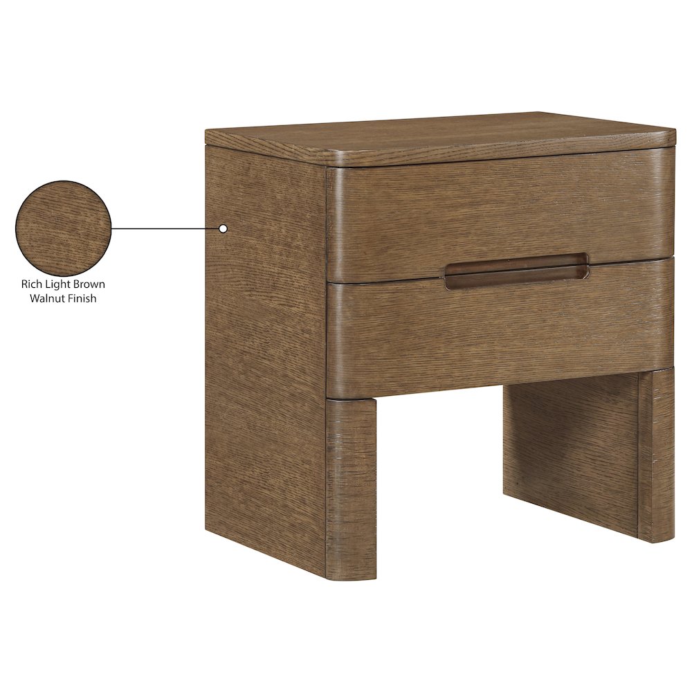 Caswell Brown Oak Veneer And Solid Wood Nightstand
