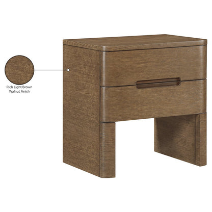 Caswell Brown Oak Veneer And Solid Wood Nightstand