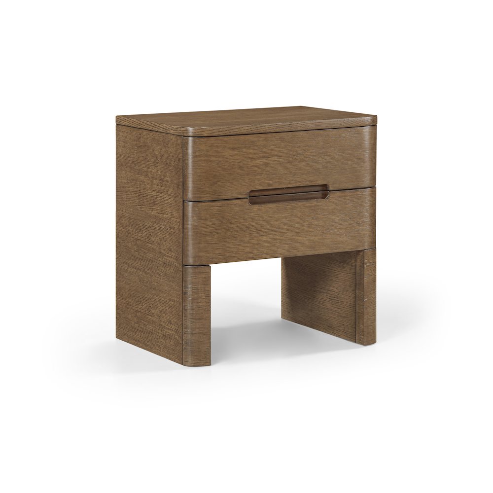 Caswell Brown Oak Veneer And Solid Wood Nightstand