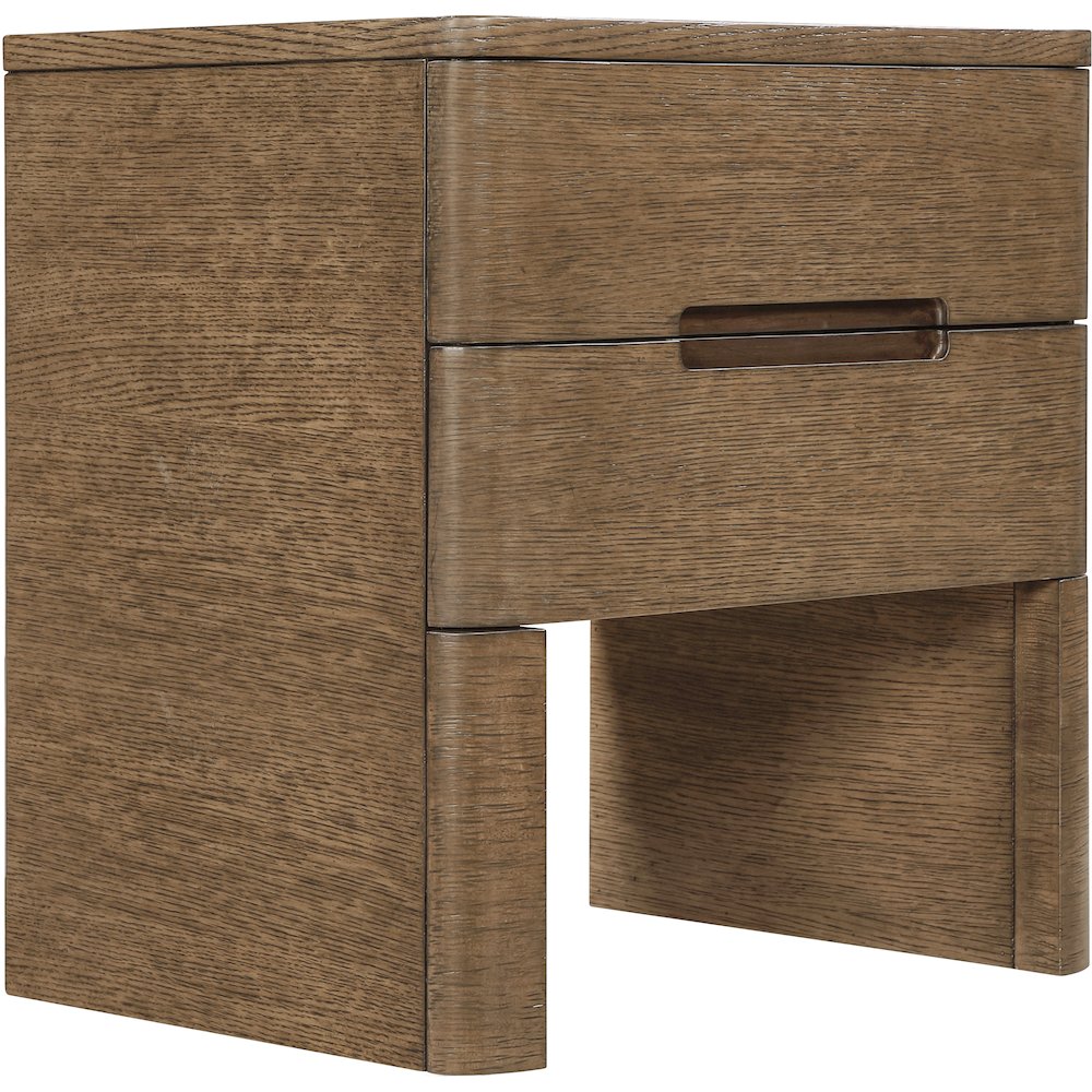 Caswell Brown Oak Veneer And Solid Wood Nightstand