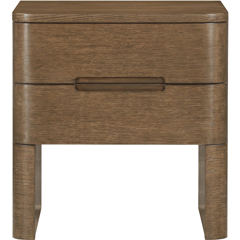 Caswell Brown Oak Veneer And Solid Wood Nightstand