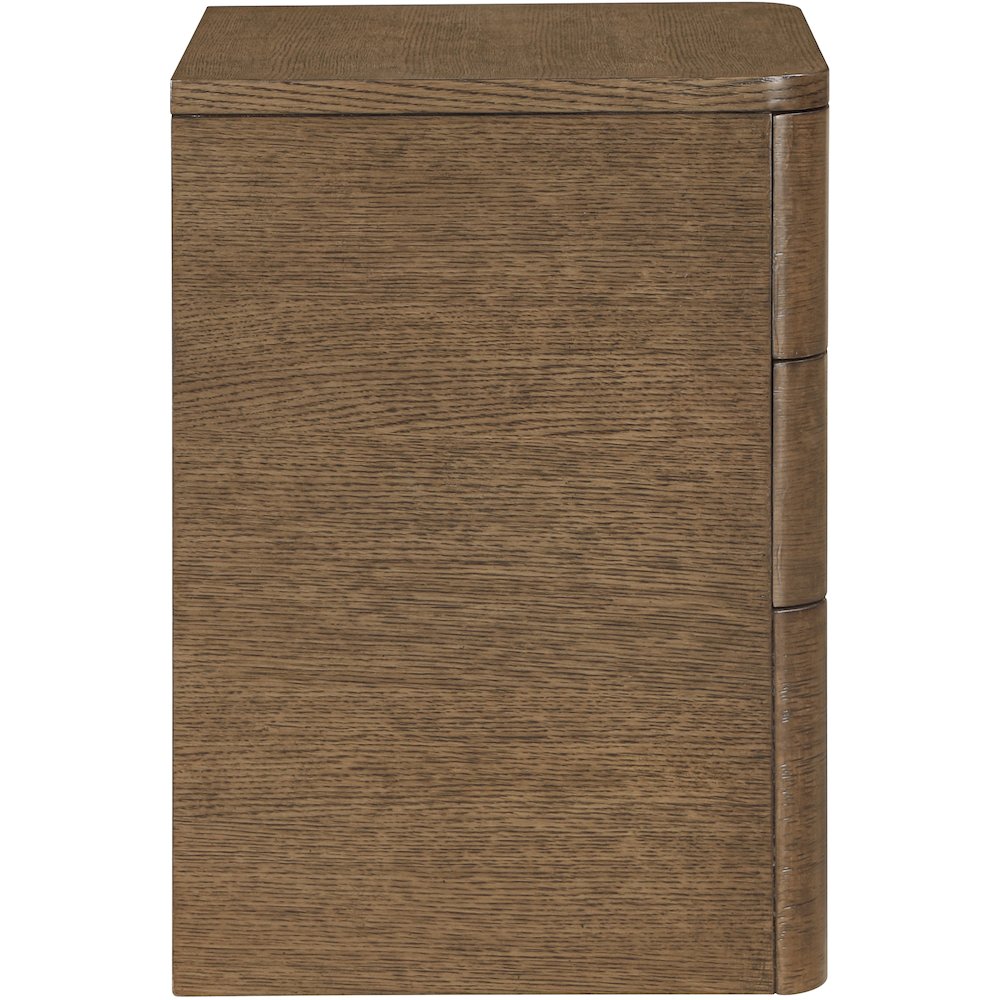 Caswell Brown Oak Veneer And Solid Wood Nightstand