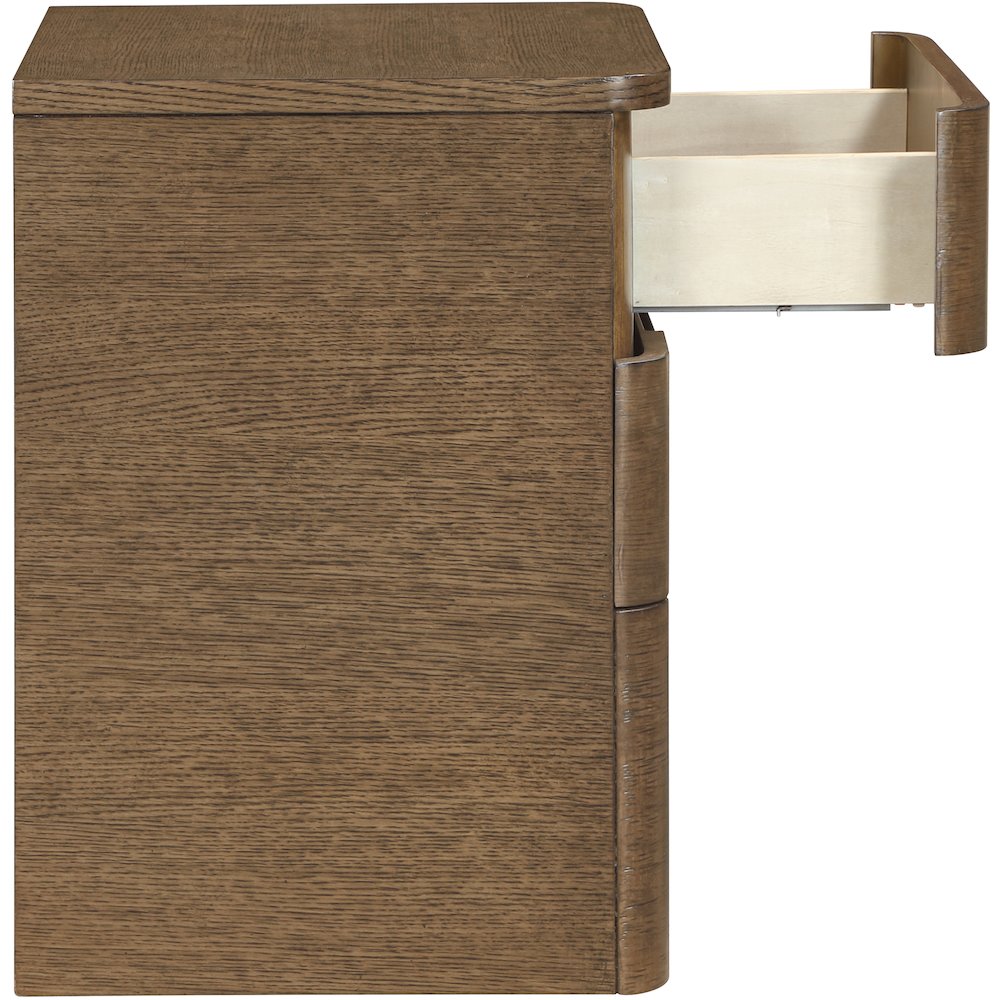 Caswell Brown Oak Veneer And Solid Wood Nightstand