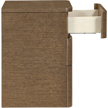 Caswell Brown Oak Veneer And Solid Wood Nightstand