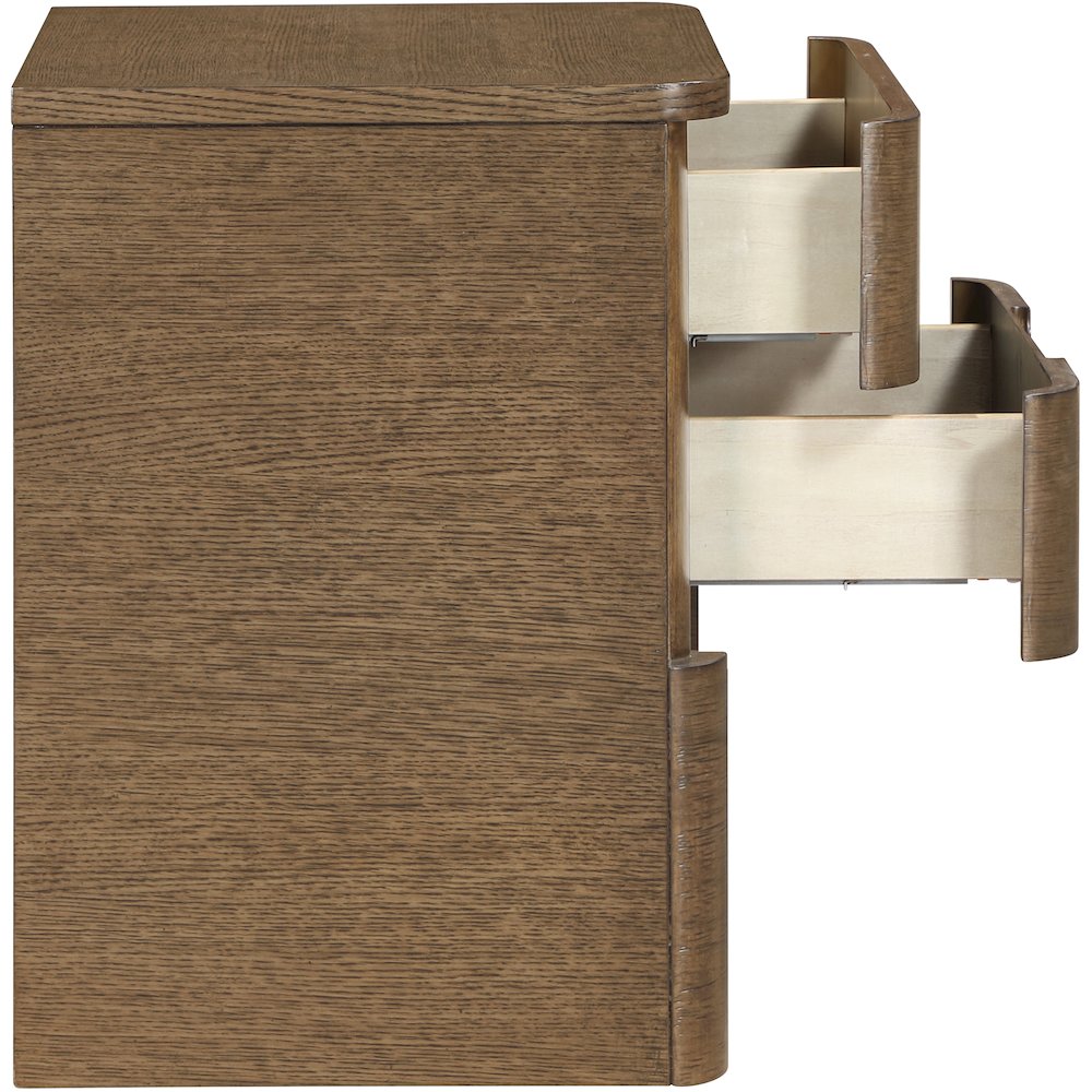 Caswell Brown Oak Veneer And Solid Wood Nightstand