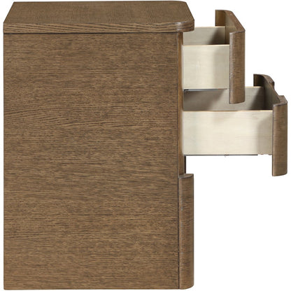 Caswell Brown Oak Veneer And Solid Wood Nightstand
