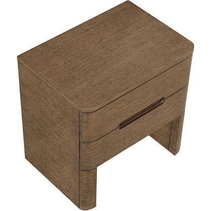 Caswell Brown Oak Veneer And Solid Wood Nightstand