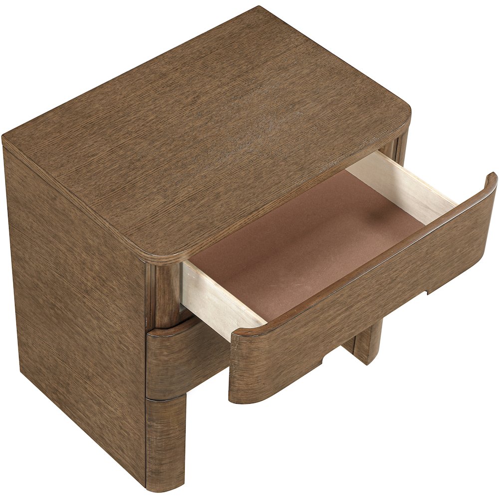 Caswell Brown Oak Veneer And Solid Wood Nightstand
