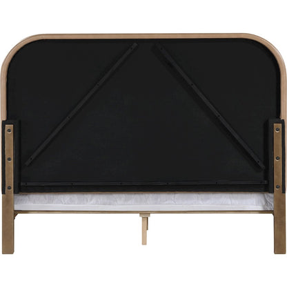 Caswell Brown Vegan Leather Upholstered Full Bed (3 Boxes)