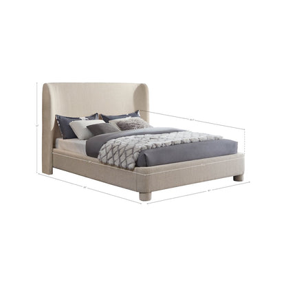 Penny Beige Polyester Fabric King Bed