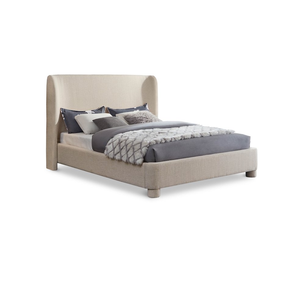 Penny Beige Polyester Fabric King Bed