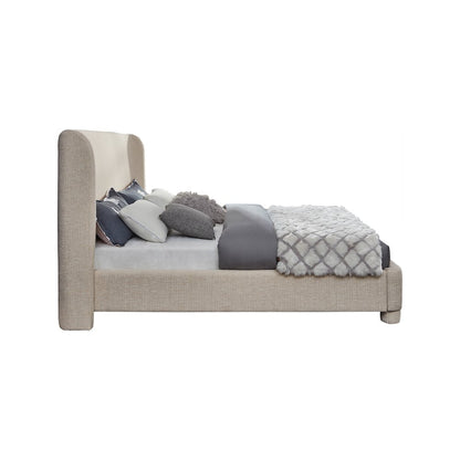 Penny Beige Polyester Fabric King Bed