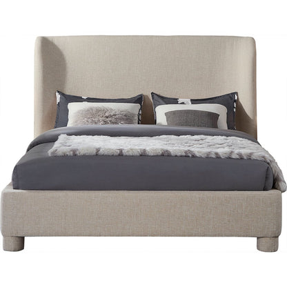 Penny Beige Polyester Fabric Queen Bed