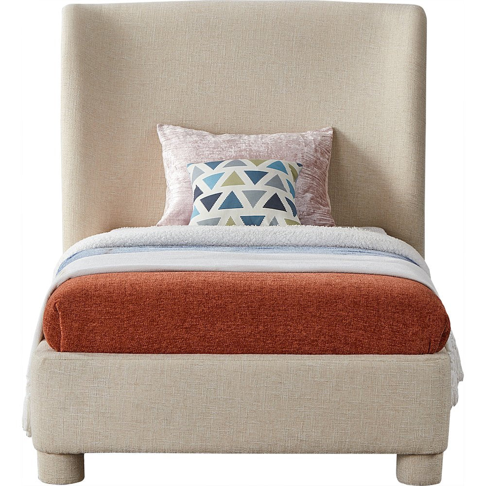 Penny Beige Polyester Fabric Twin Bed