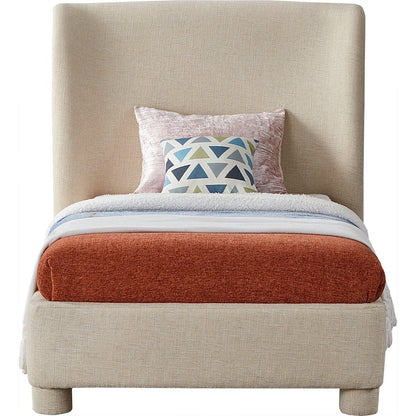 Penny Beige Polyester Fabric Twin Bed