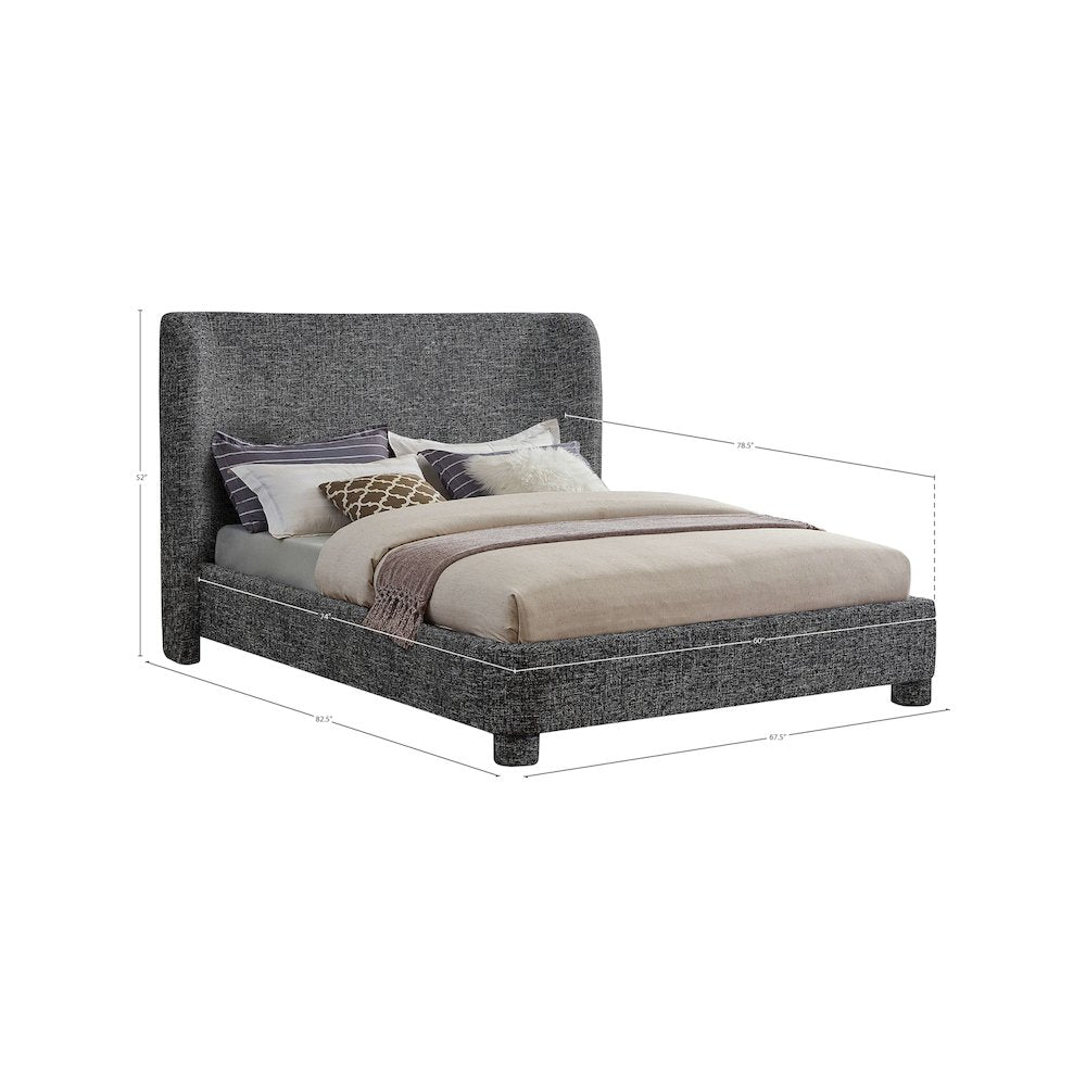 Penny Black Polyester Fabric Full Bed