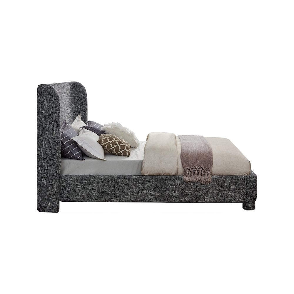 Penny Black Polyester Fabric Full Bed