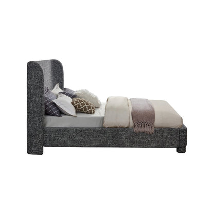 Penny Black Polyester Fabric Full Bed
